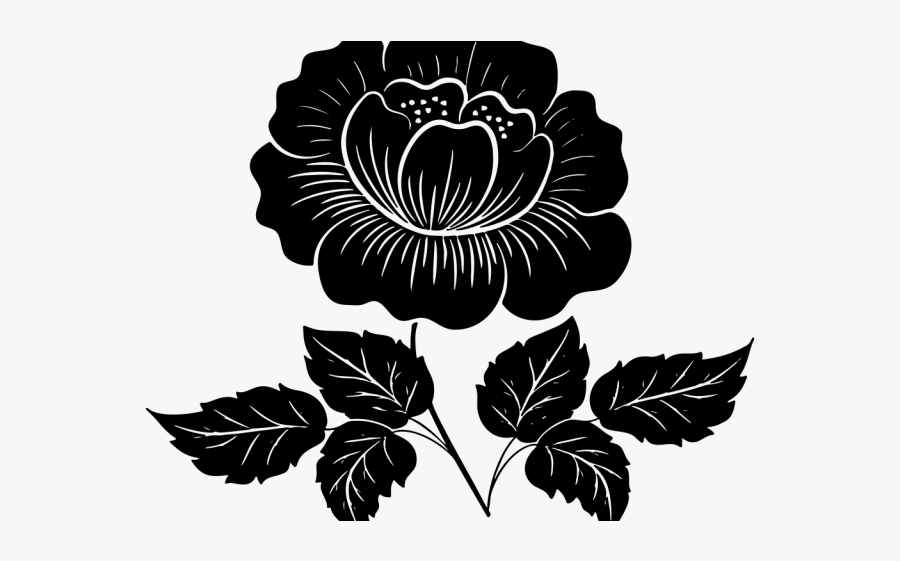 Leaves Clipart Flower - Silhouette Flower, Transparent Clipart