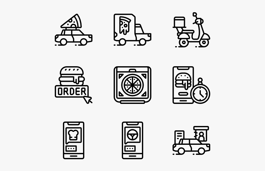 Trucking Vector Delivery Truck - Food Delivery Icons Vector Png, Transparent Clipart