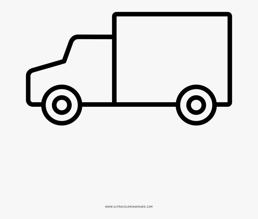 Delivery Truck Coloring Page - Dibujo Camioneta Para Colorear, Transparent Clipart