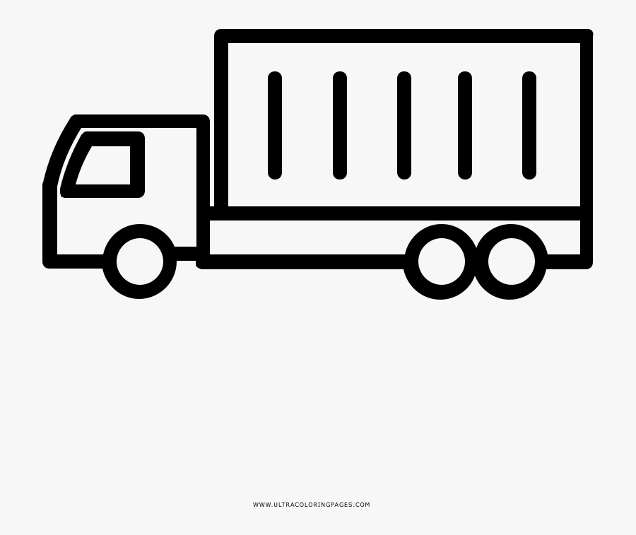 Delivery Truck Coloring Page, Transparent Clipart