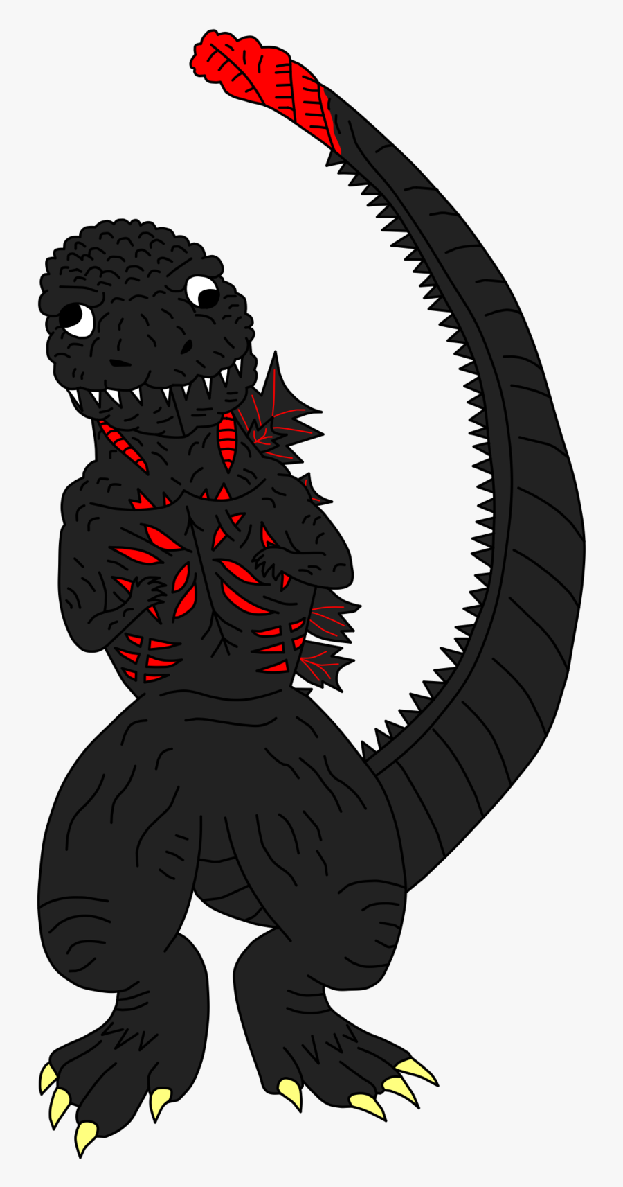 Godzilla Clipart Cool - Godzilla Cartoon Fanart, Transparent Clipart