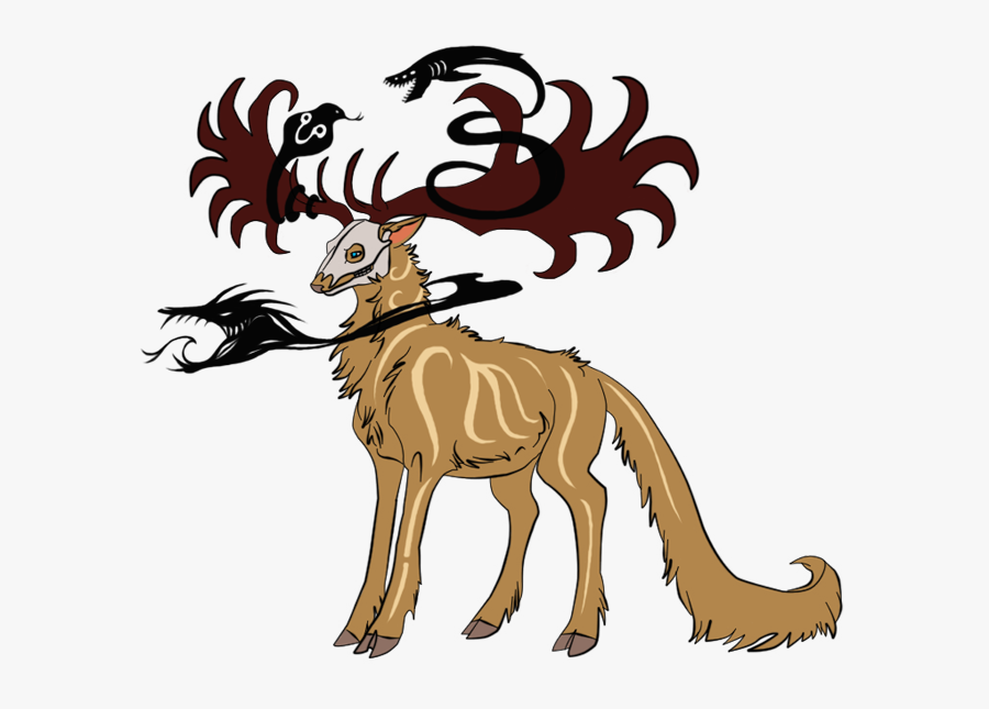 Necromancer Drawing Deer Skull - Cartoon, Transparent Clipart