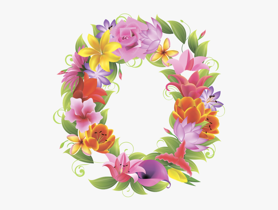 Английский Алфавит, Буква O, Цветочный Алфавит - Alphabet Floral Design Png, Transparent Clipart