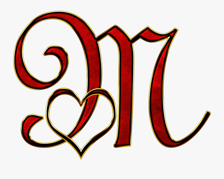 Alphabet, Letter, Initial, Heart, Background - Letter M Love Png, Transparent Clipart