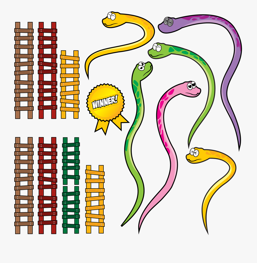 Snakes And Ladders Set Clip Art - Snakes And Ladders Snakes, Transparent Clipart