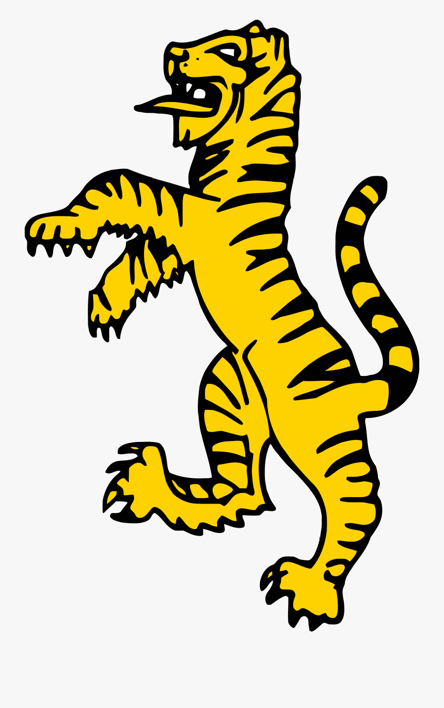 Gold Color Standing Tigger Clipart Png Image Download - Cartoon Tiger Standing Up, Transparent Clipart