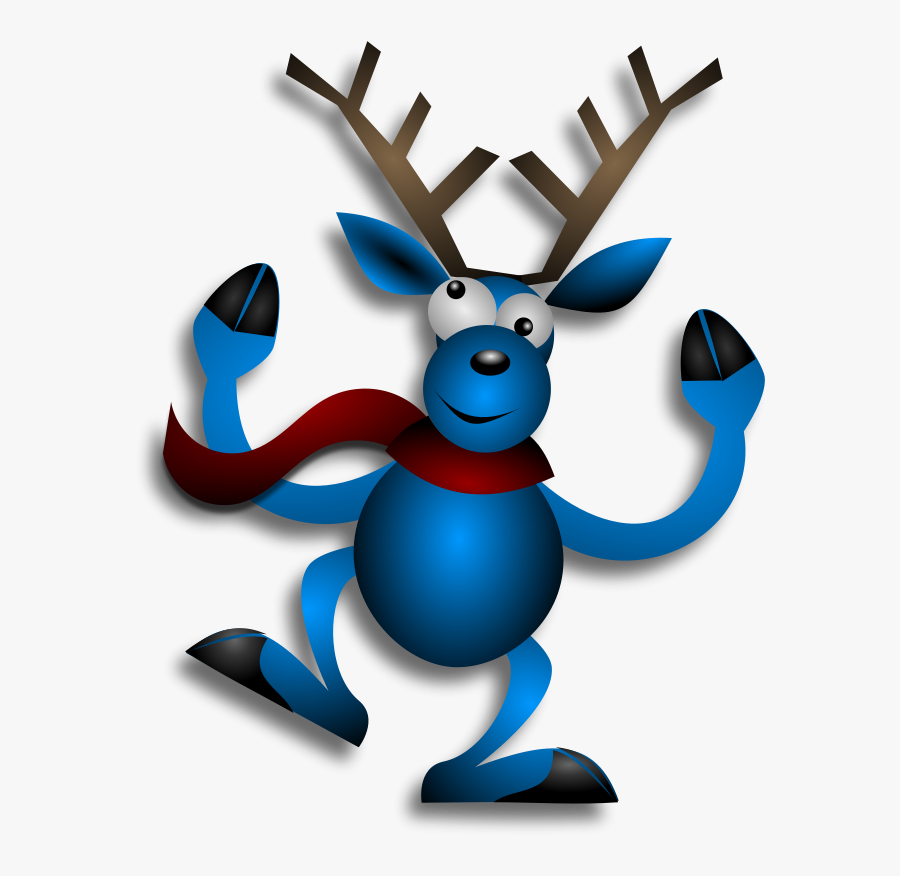 Free Dancing Reindeer - Reindeer Blue Clipart, Transparent Clipart