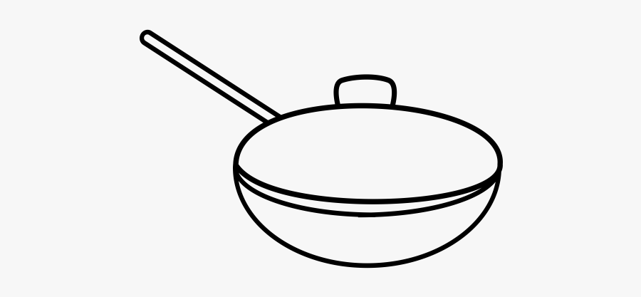 Fry Pan With Lid Rubber Stamp Stampmore - Line Art, Transparent Clipart