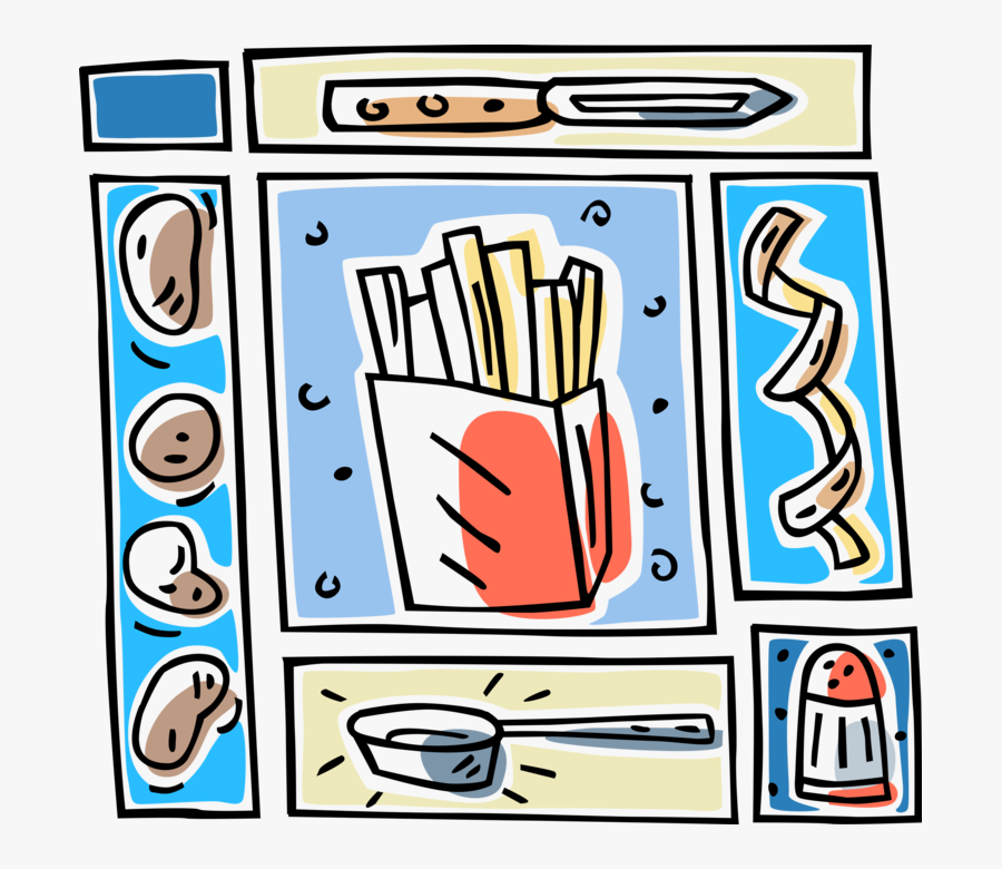 Fries Vector Frying Pan, Transparent Clipart