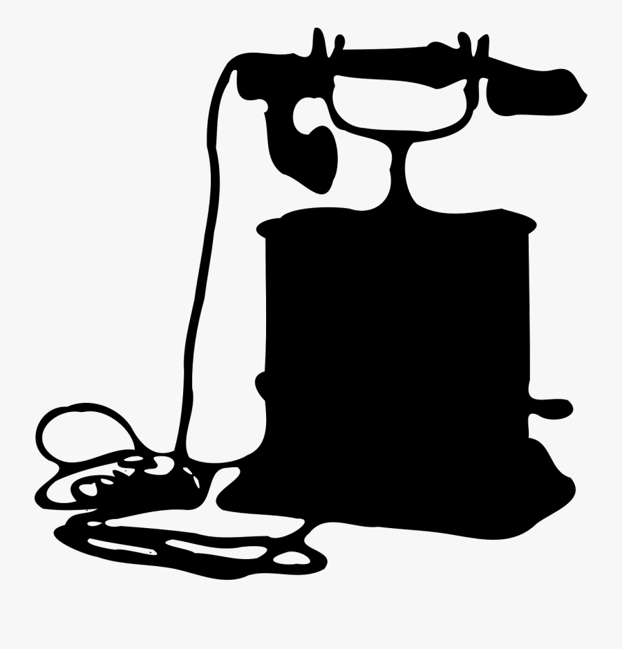 Telephone Phone Communication Free Picture - Old Phone Silhouette Png, Transparent Clipart
