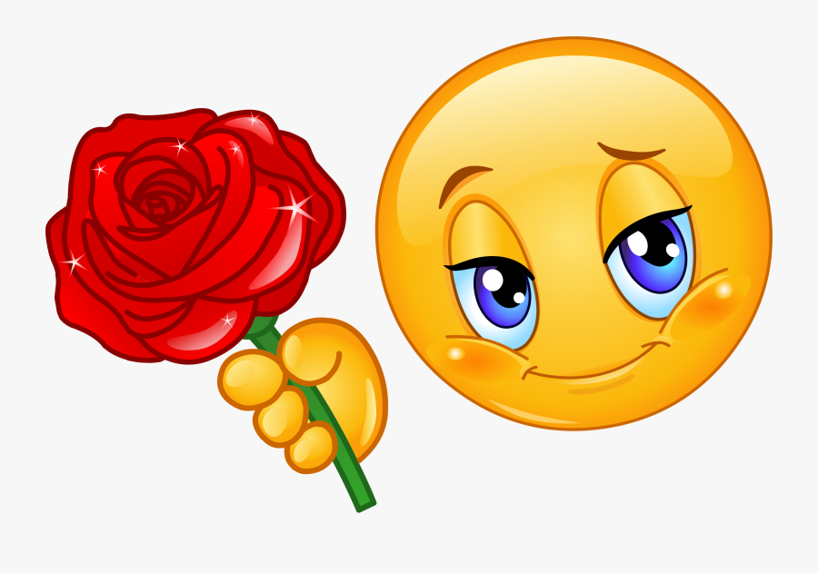 Smiley Rose , Transparent Cartoons Emoji With Rose , Free Transparent Clipart ClipartKey