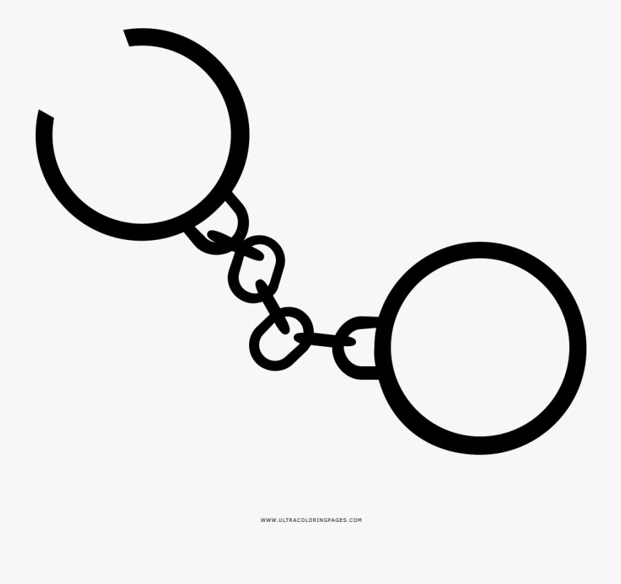 Handcuffs Coloring Page - Circle, Transparent Clipart