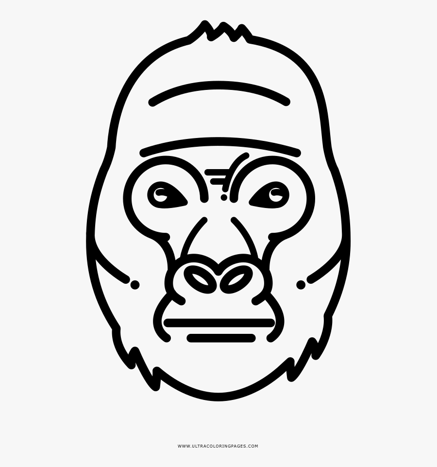 Gorilla Coloring Page - Gorila Dibujo, Transparent Clipart