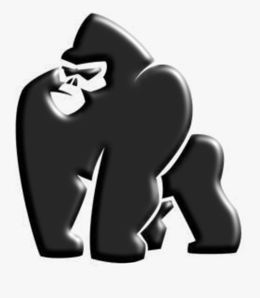 Chubby Gorilla Logo, Transparent Clipart