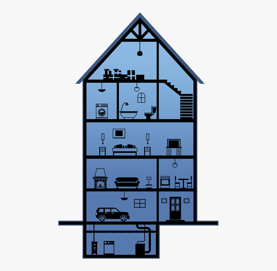 Full Home Inspection Services - Cross Section Elevated Of House, Transparent Clipart