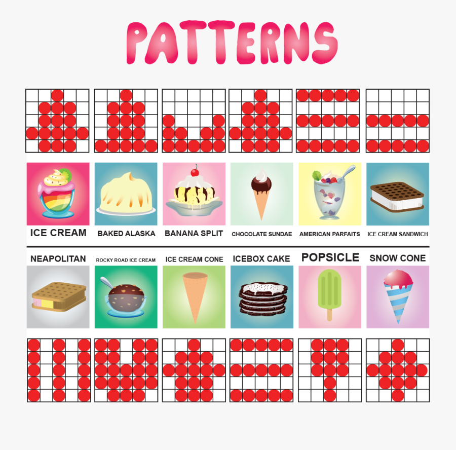 Ice Cream Patterns, Transparent Clipart