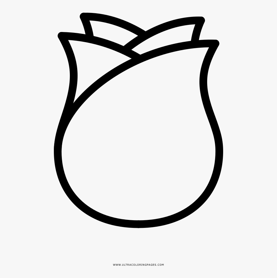 Rose Bud Coloring Page - Capullo De Rosa Para Colorear, Transparent Clipart