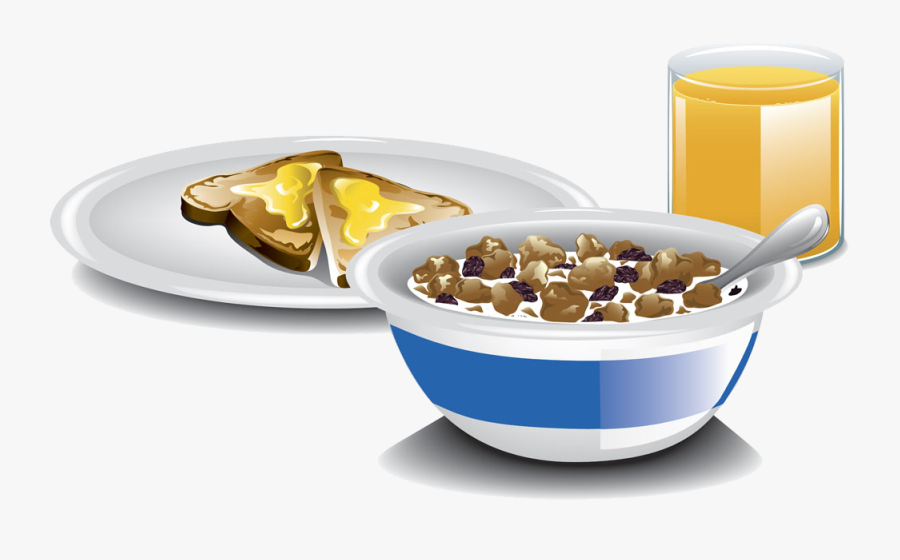Breakfast Cereal Milk Toast Raisin Bread - Toast And Cereal Cartoon, Transparent Clipart