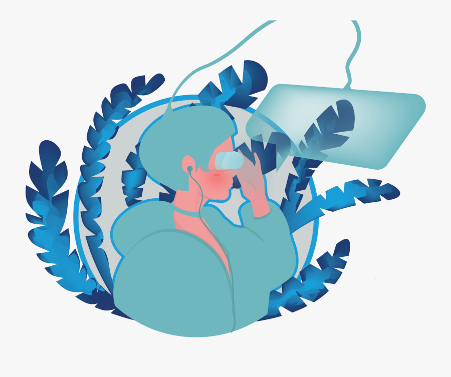 Screen Plants Flat Design Illustrator Girl Future Cyber - Illustration, Transparent Clipart