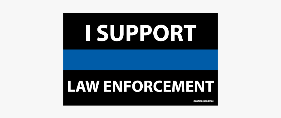 I Support Law Enforcement Thin Blue Line Decal 5 X - Support The Blue Line, Transparent Clipart