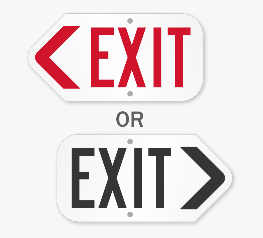 Exit Sign With Arrow - Traffic Sign, Transparent Clipart