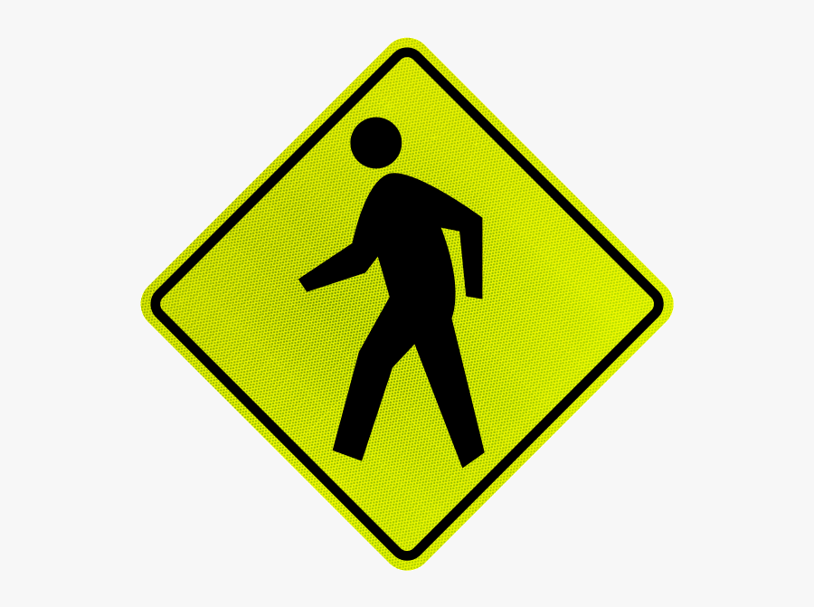 Pedestrian Crossing Sign - Us Pedestrian Crossing Sign, Transparent Clipart