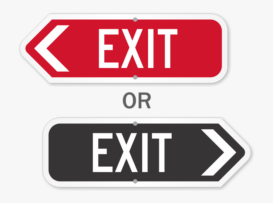 Exit Sign With Arrow - Exit Sign With Arrow Pdf, Transparent Clipart