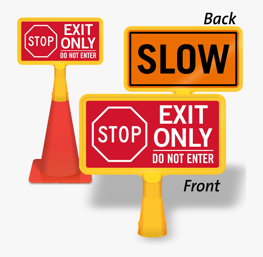 Stop Exit Only Do Not Enter Coneboss Sign - Stop Sign, Transparent Clipart