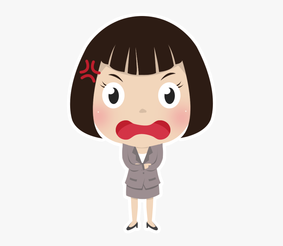 Free Angry Girl People High Resolution Clip Art - Sad Cartoon Girl Stickers, Transparent Clipart