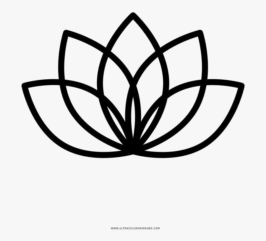 Clip Art Lotus Coloring Page - Lotus Flower Png Black , Free Transparent Cl...