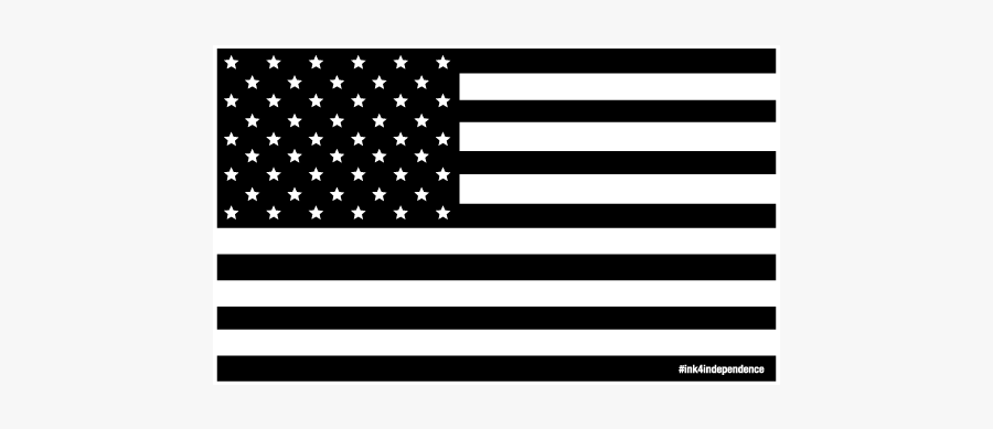 3 Inch X 5 Inch Black And White American Flag Sticker - Solid Color American Flag, Transparent Clipart