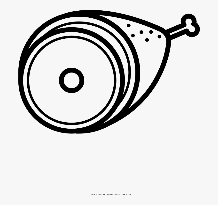 Chicken Drumstick Coloring Page - Line Art , Free Transparent Clipart