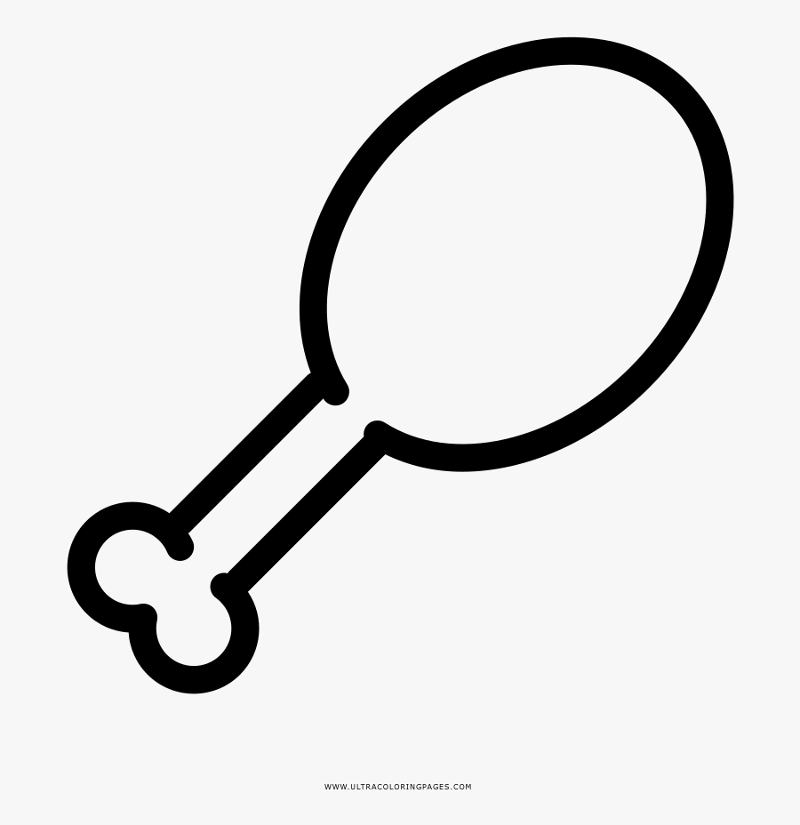 Chicken Drumstick Coloring Page - Como Desenhar Osso De Cachorro, Transparent Clipart