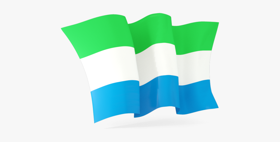 Clip Art Illustration Of - Sierra Leone Flag Waving, Transparent Clipart