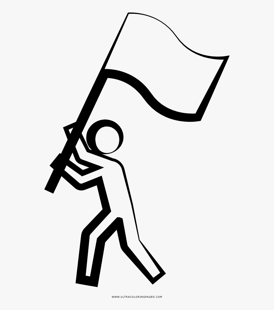 Waving Flag Coloring Page - Flag Wave Icon Png, Transparent Clipart