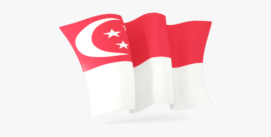 Clip Art Singapore Flag Waving - Singapore Flag Vector Png, Transparent Clipart