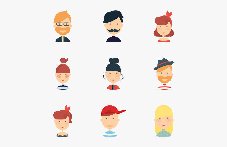 Facial Expression,cartoon,clip Character,art - Free Avatar Set Png, Transparent Clipart