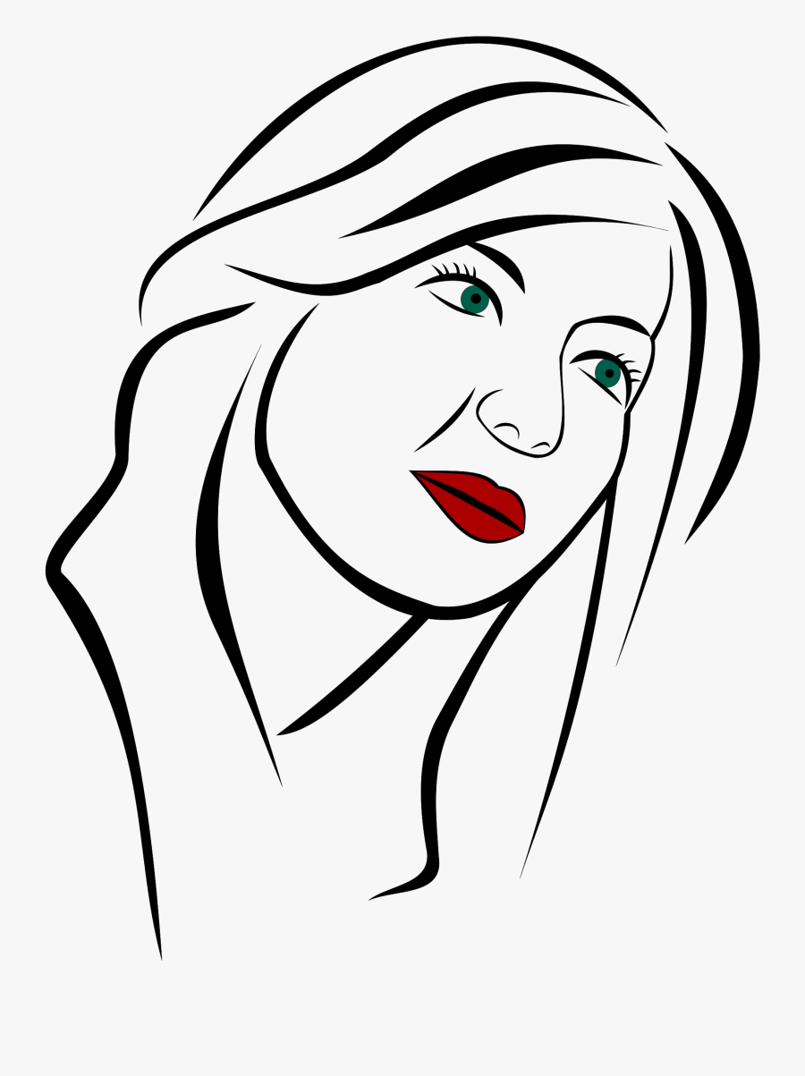 Female Line Art Portrait Clip Arts - Hormonal Imbalance Effect On Face, Transparent Clipart