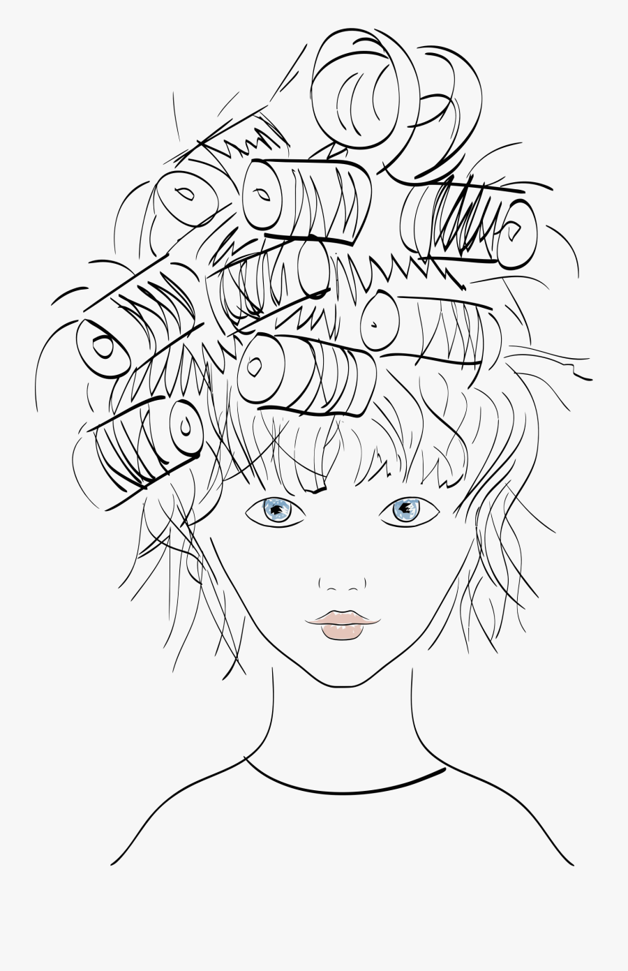 Eyes Open Female Portrait Line Art Clip Arts, Transparent Clipart