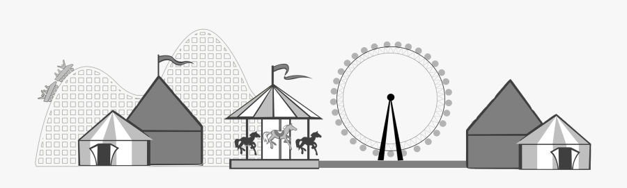 Moving To New Mexico - Theme Park Clipart Black And White, Transparent Clipart