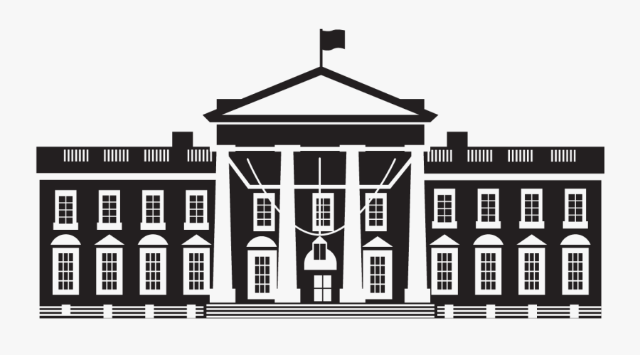 White House House Building Monochrome Photography White - White House Vector Png, Transparent Clipart