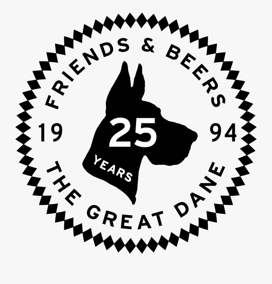 Great Dane 25th Anniversary Logo Min - Emblem, Transparent Clipart