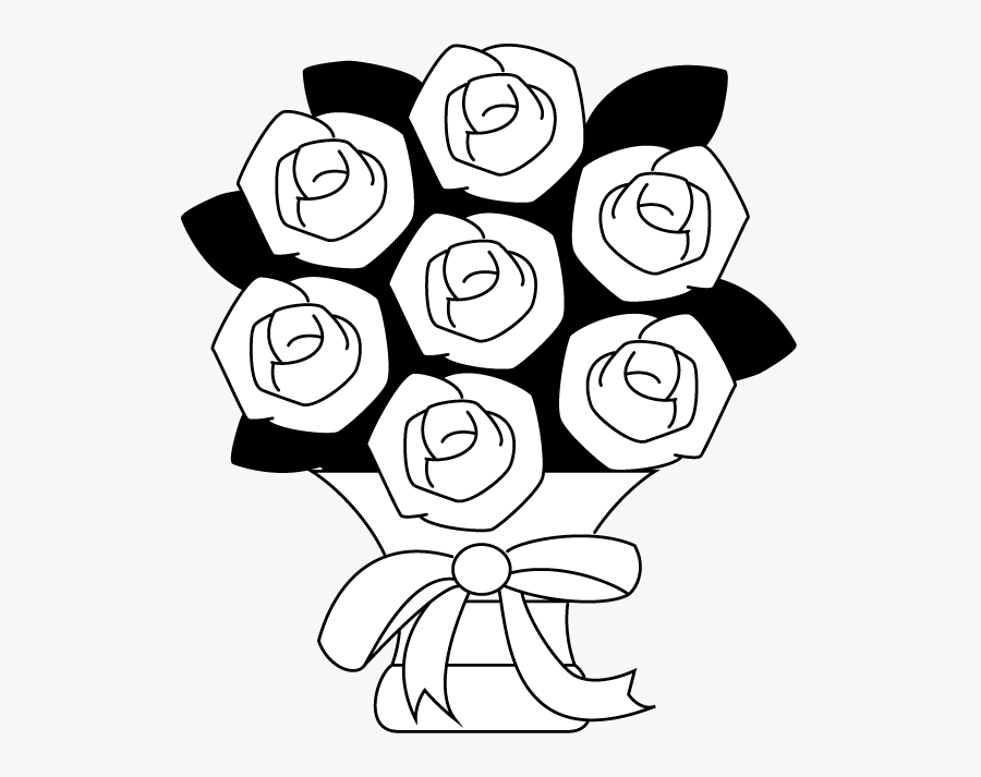 Arrangement - Clipart - Flower Arrangement Black And White Clipart, Transparent Clipart