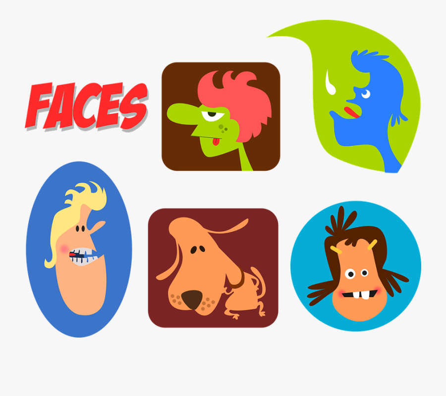 Faces, Cartoons, People, Dog, Animal, Pet, Laughing - Lidé Obrázky Kreslené, Transparent Clipart