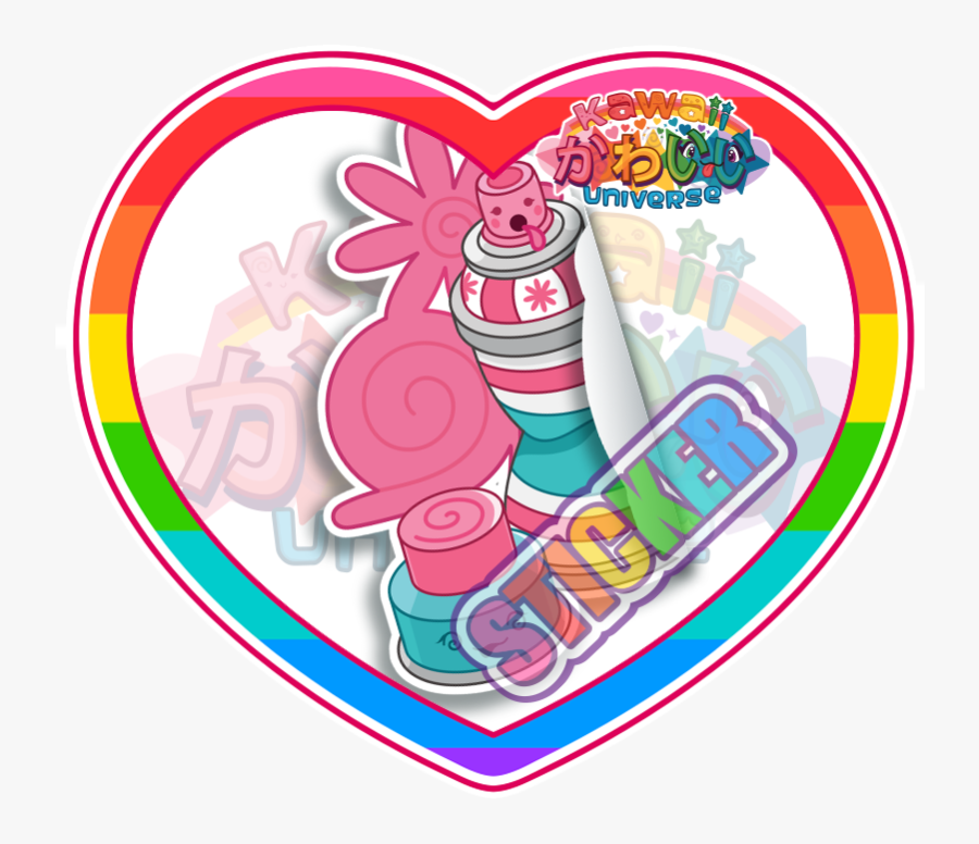 Cute Pink Spray Paint Can Sticker, Transparent Clipart