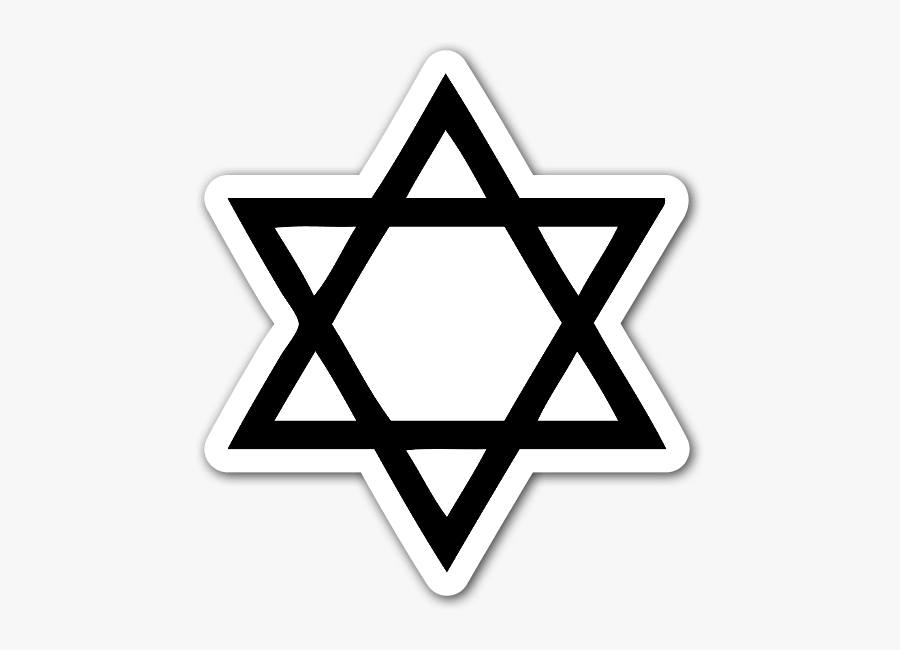 The Black Star Sticker - Thin Star Of David, Transparent Clipart