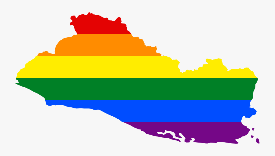 1 El Salvador800px Lgbt Flag Map Of El Salvador - El Salvador Flag Map, Transparent Clipart
