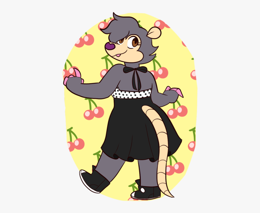 Opossum Fursona, Transparent Clipart