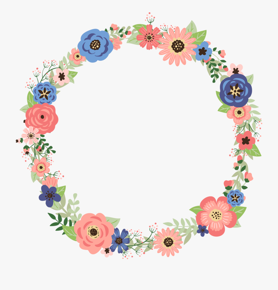 Coral And Navy Wreath - Transparent Navy Frame Png, Transparent Clipart