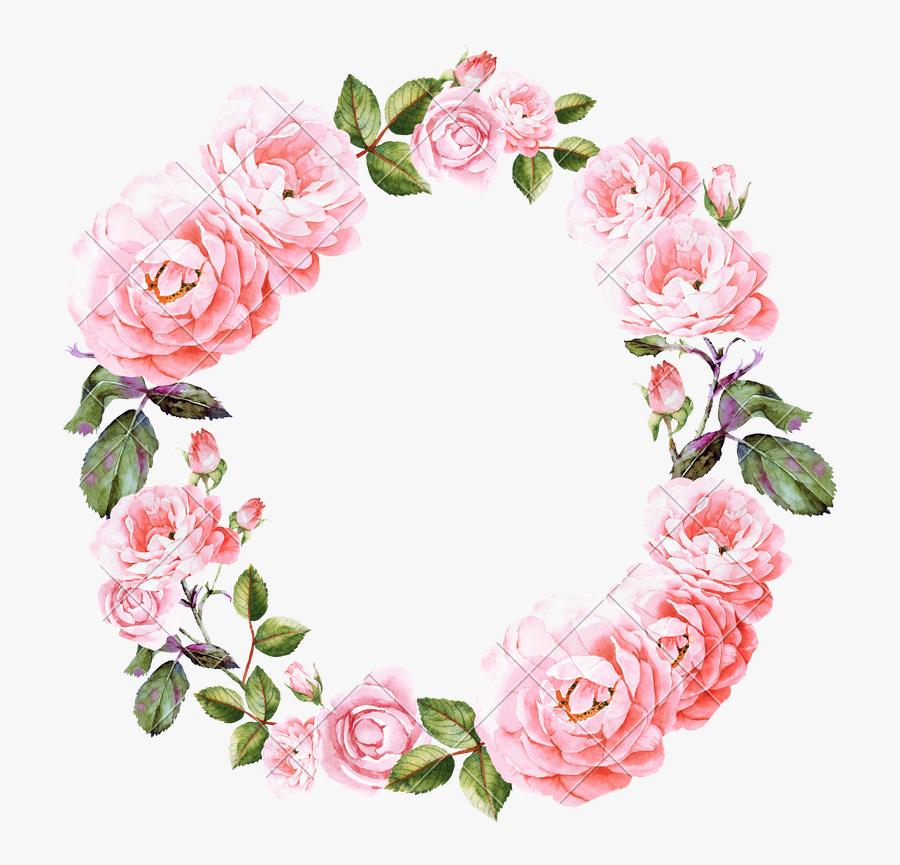 Transparent Wedding Invitation Clipart - Pink Flower Wreath Png, Transparent Clipart